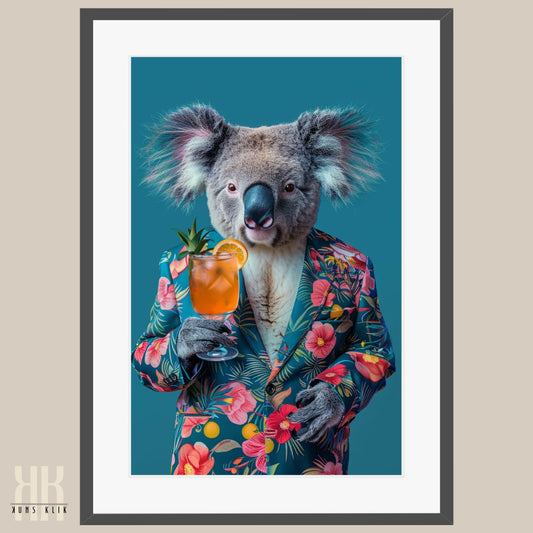 Sophisticated Koala with Cocktail