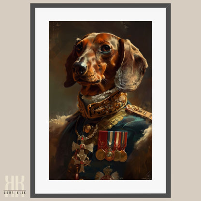 Dachshund Dog Royal Portrait Dressed as Royalty