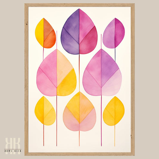 Soft Pastel Botanical Print Minimalist Leaf Watercolour Art
