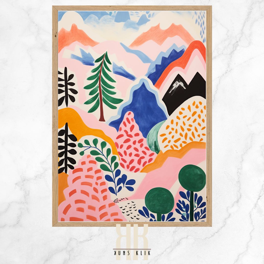 Vibrant Matisse-Inspired Forest Landscape Art Print