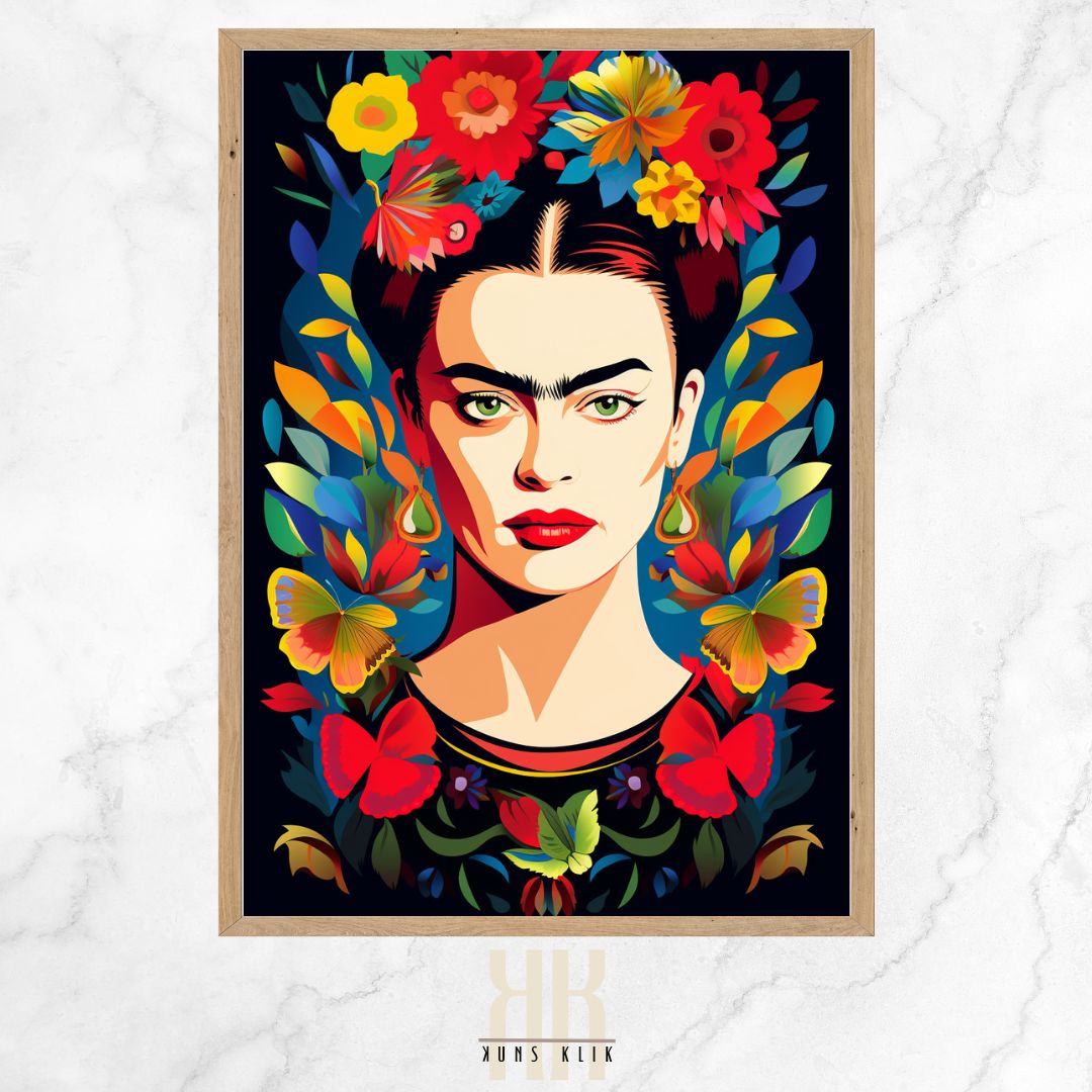 Frida with Flower Crown Wall Art