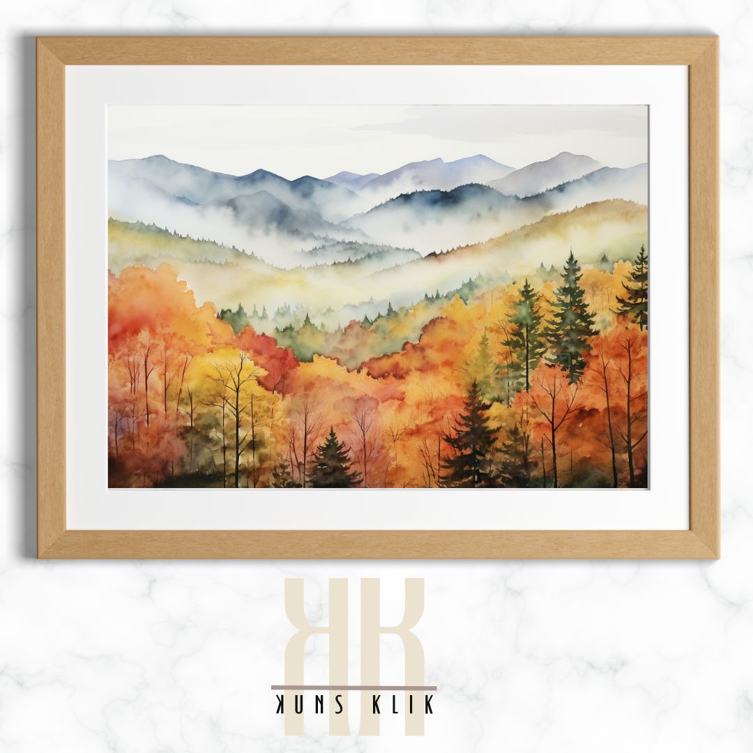 Autumn Mountains Landscape Wall Art