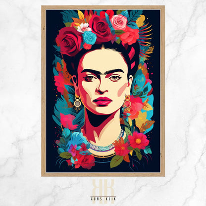 Frida and Florals Wall Art Poster