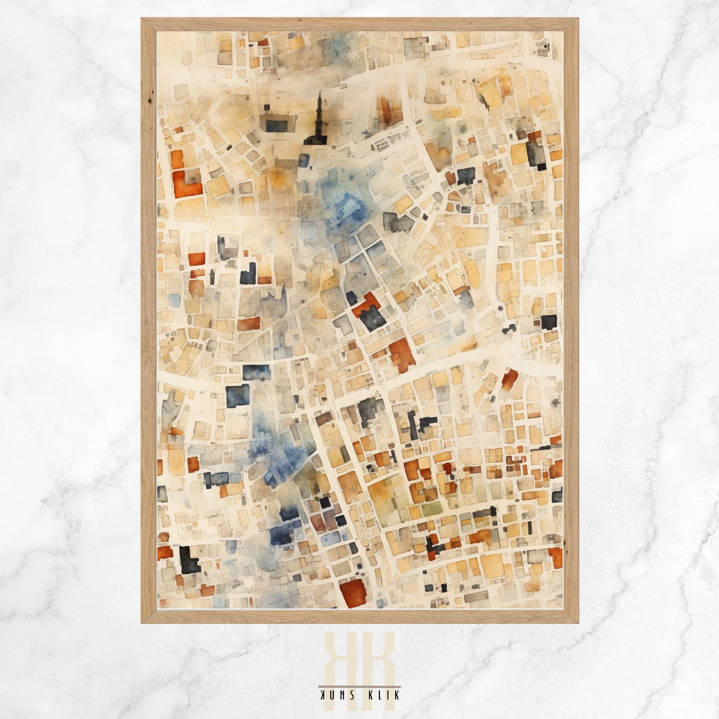 Abstract Cityscape Urban Map Art Print - 5