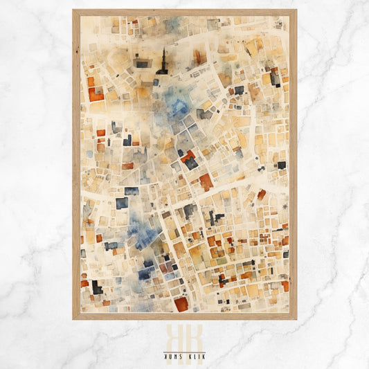 Abstract Cityscape Urban Map Art Print - 5