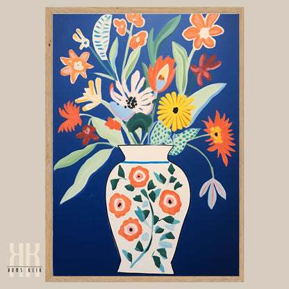 Vibrant Flower Bouquet Contemporary Wall Art - 5