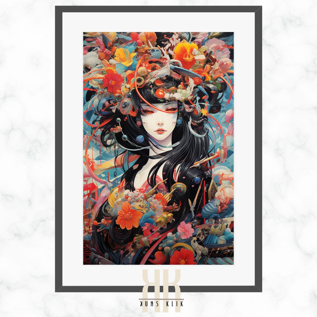 Surreal Geisha Beauty Portrait Print