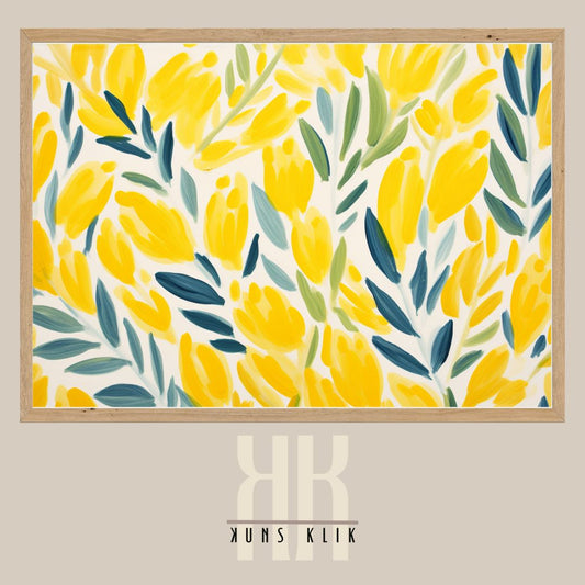 Contemporary Wildflower Brushwork Art Print