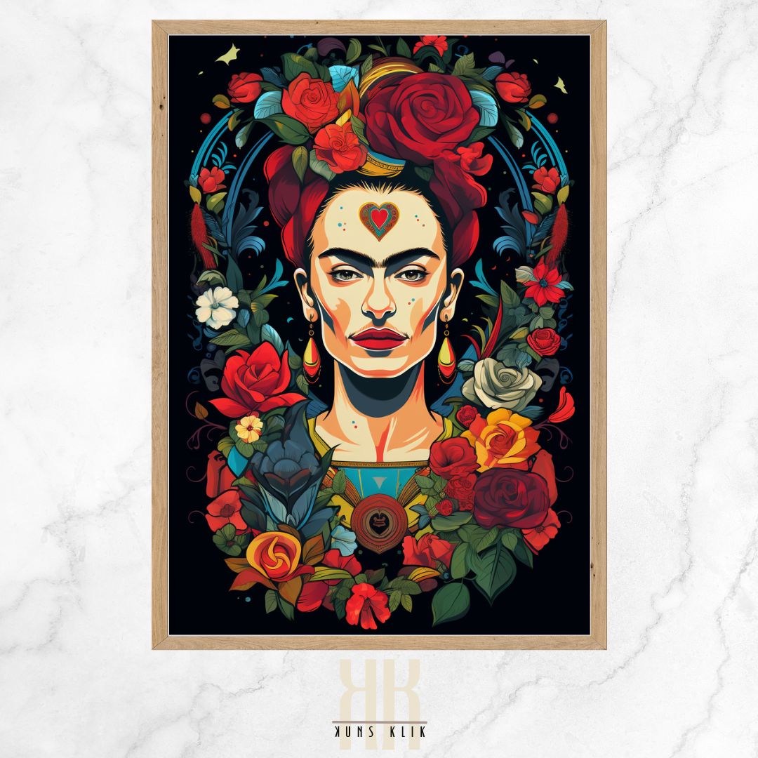 Maximalist Frida Kahlo Portrait Print