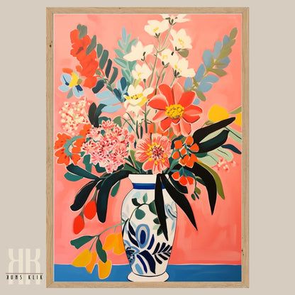 Vibrant Flower Bouquet Contemporary Wall Art - 4