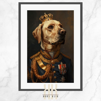 Labrador Dog Royal Portrait Dressed as Royalty