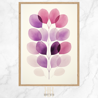 Delicate Watercolour Leaves Print Minimalist Botanical Decor