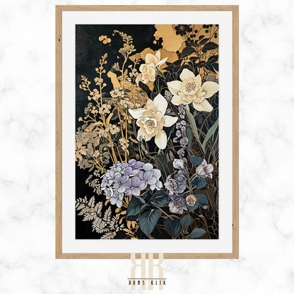 Art Deco Floral Arrangement Art Print