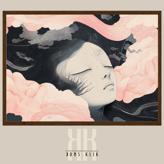 Flowing Ink Portrait Print - Soft Feminine Artistic Decor
