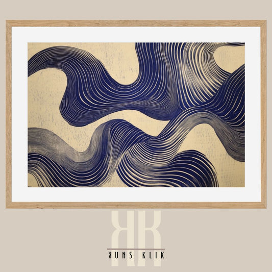Contemporary Ink Wave Art – Large-Scale Neutral Wall Print