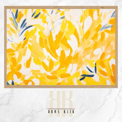 Sunny Yellow Floral Abstract Wall Art