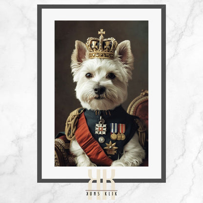 Yorkie Dog Royal Portrait Dressed as Royalty