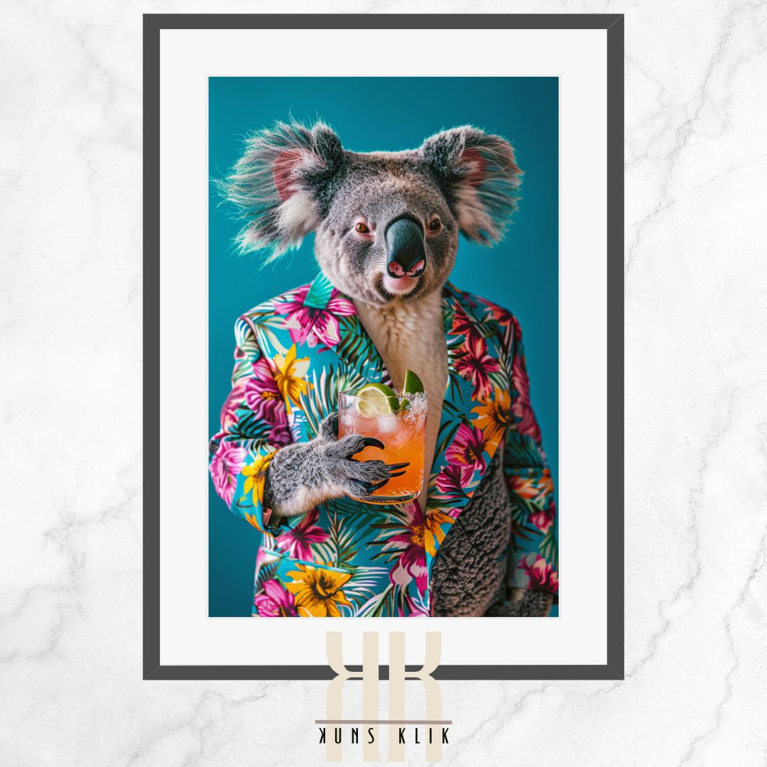 Sophisticated Koala with Cocktail