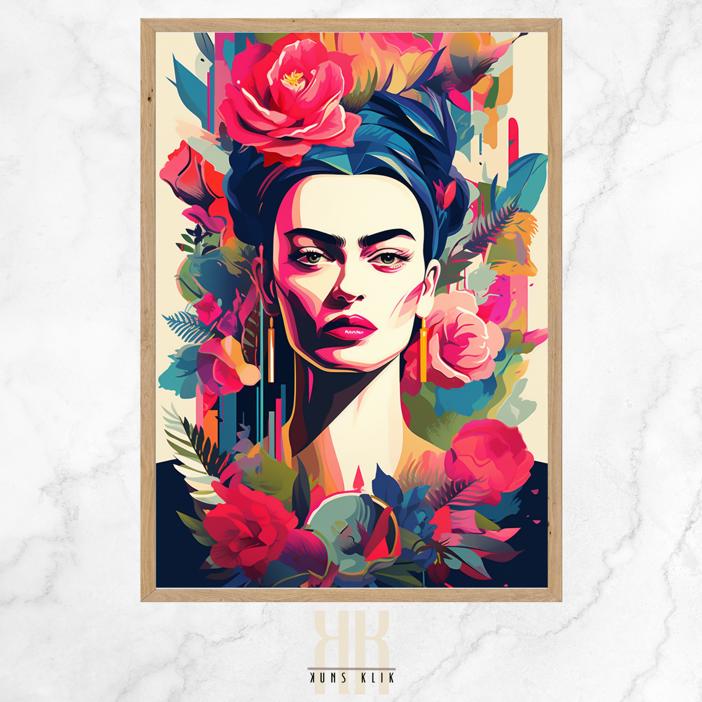 Frida Kahlo Bold Colourful Portrait Wall Art - 4