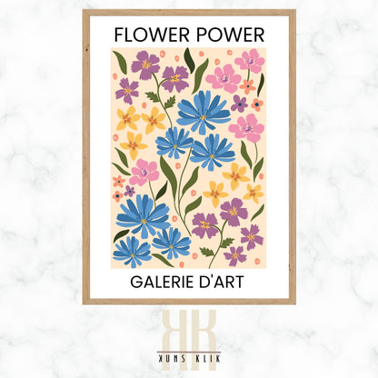 floral pattern flat graphic flower market poster