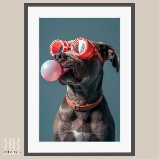 Anthropomorphic Animal Art Prints with Bubble Gum