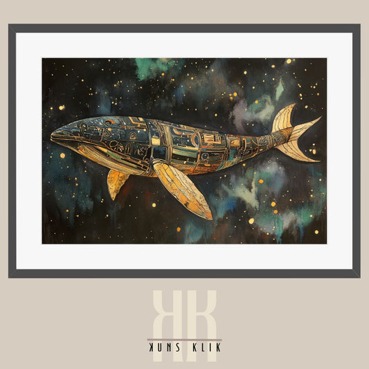 Surreal Whale in the Stars - Space and Ocean Fantasy Print