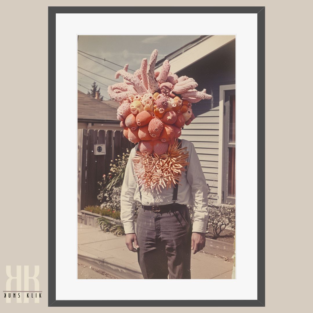 Unique Coral and Tentacle Art Print in 1950s Style Photography