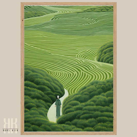 Journey Through Green Fields Serene Nature Art Print