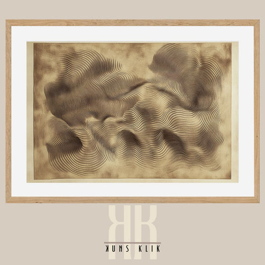 Flowing Ink Wave Art Print - Vintage Modern Design
