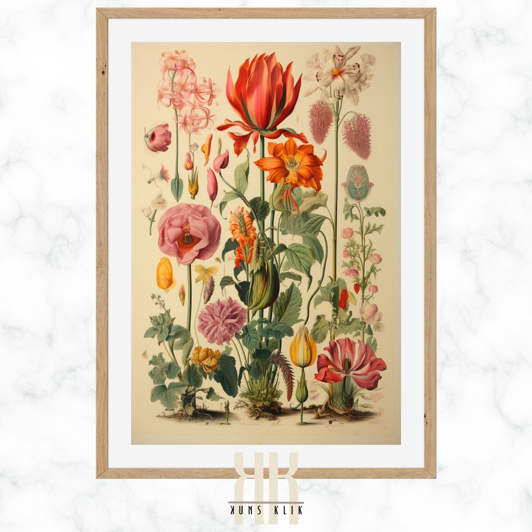 Flower Botanical Art Print Poster