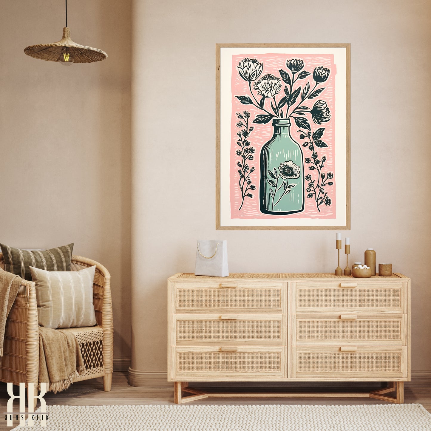 Nature's Imprint Botanical Linocut Wall Art - 15