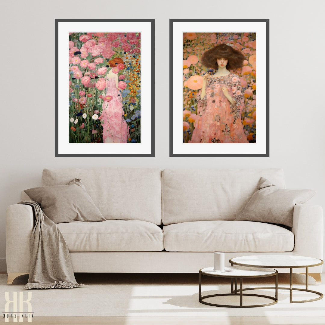 Elegant Woman in Flower Garden Canvas Print