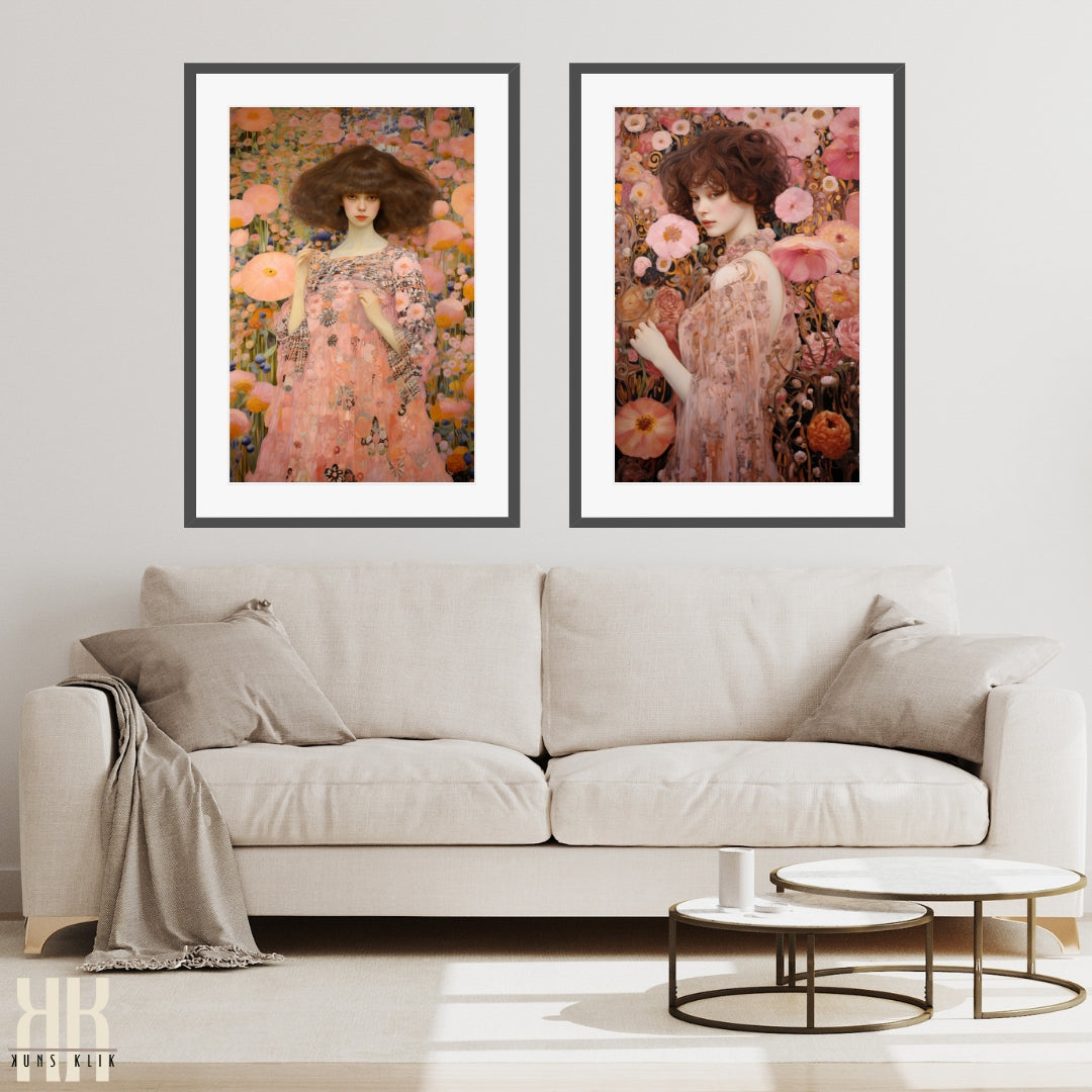 Art Nouveau Gustav Klimt Inspired Art Print