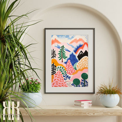 Vibrant Matisse-Inspired Forest Landscape Art Print