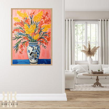 Vibrant Flower Bouquet Contemporary Wall Art - 1