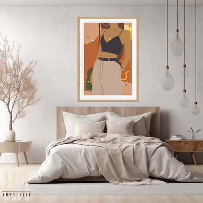 Boho Fashion Woman Art Print - 9