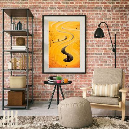 Yellow Abstract Minimalist Wall Art Print