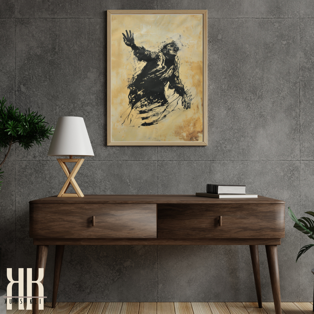 Abstract Male Figure Sketch Wall Art Print