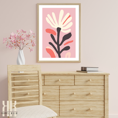 Contemporary Botanical Flat Floral Wall Art - 2