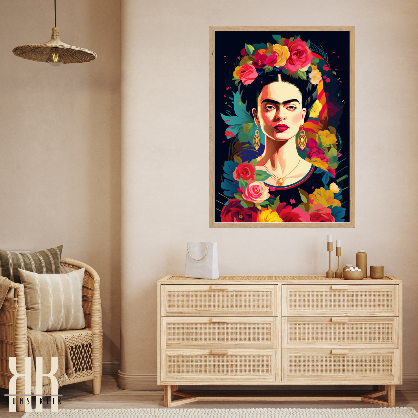 Frida Kahlo Bold Colourful Portrait Wall Art - 7