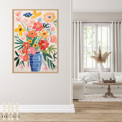 Vibrant Flower Bouquet Contemporary Wall Art - 7