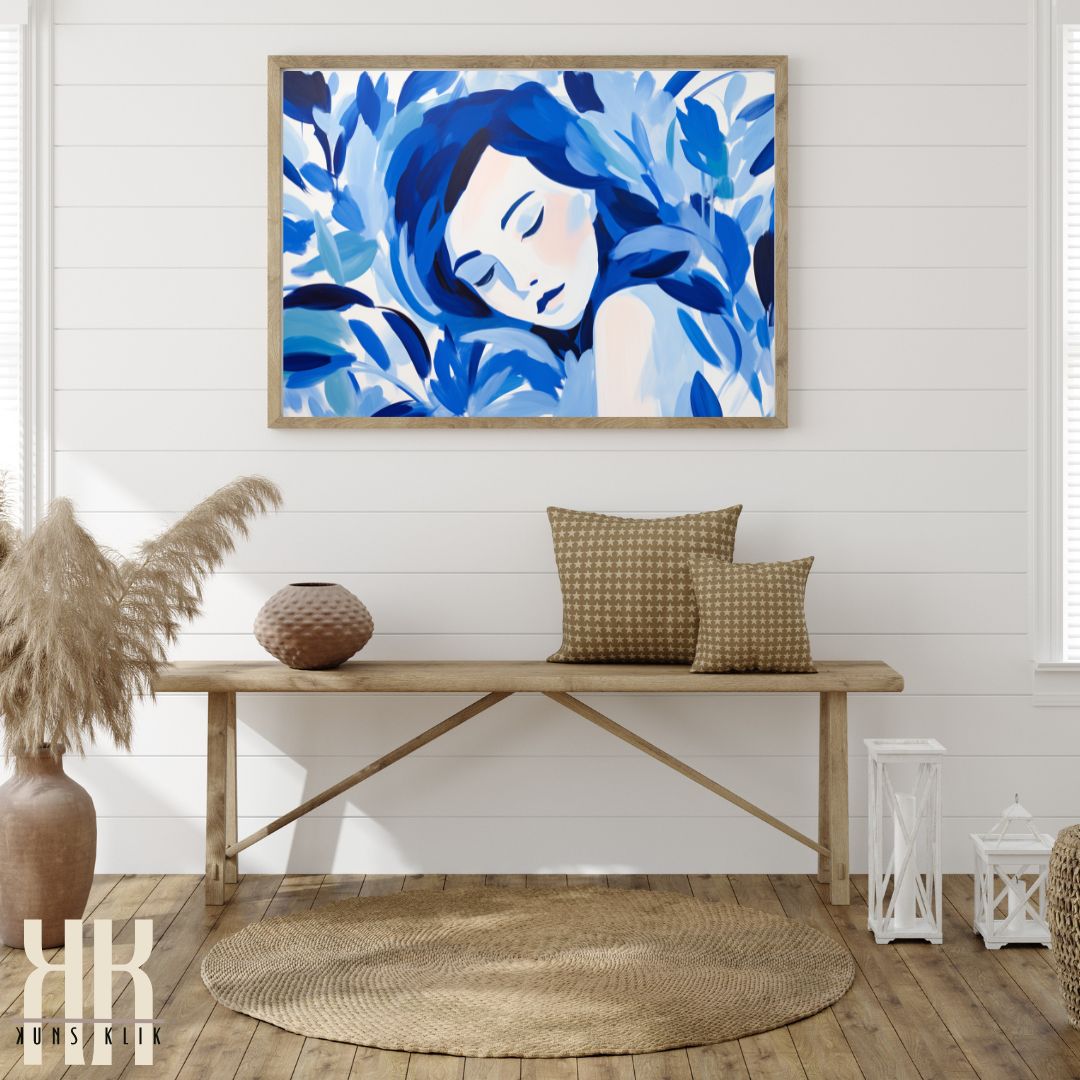 Abstract Blooms in Blue Art Work