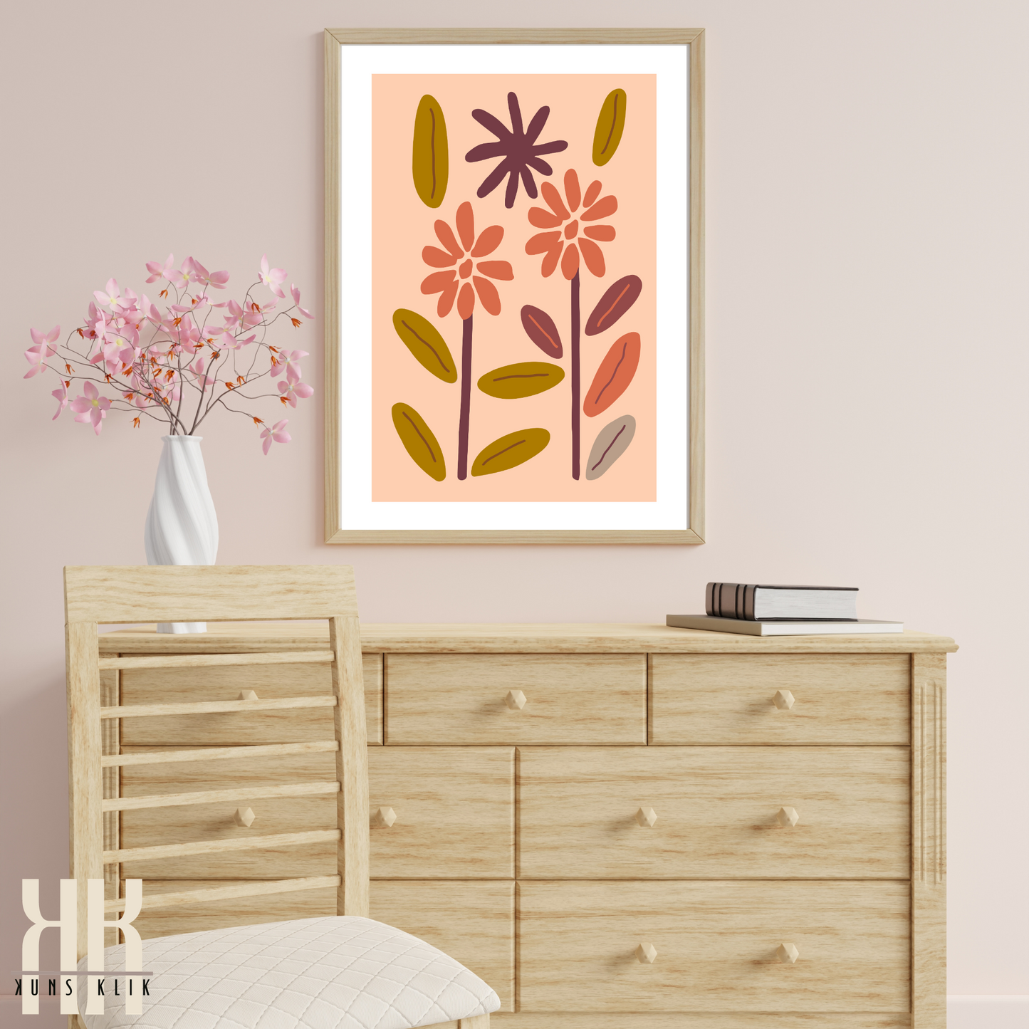 Contemporary Botanical Flat Floral Wall Art - 8