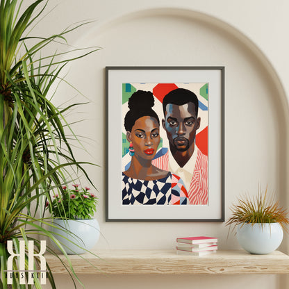 Culturally Inspired Bold Patterned Couple Portrait - 8