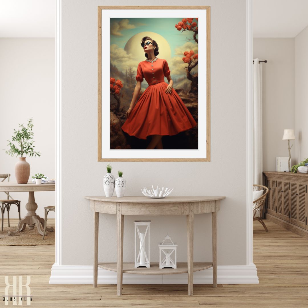 Vintage-Inspired Fashion Portrait Wall Art Print