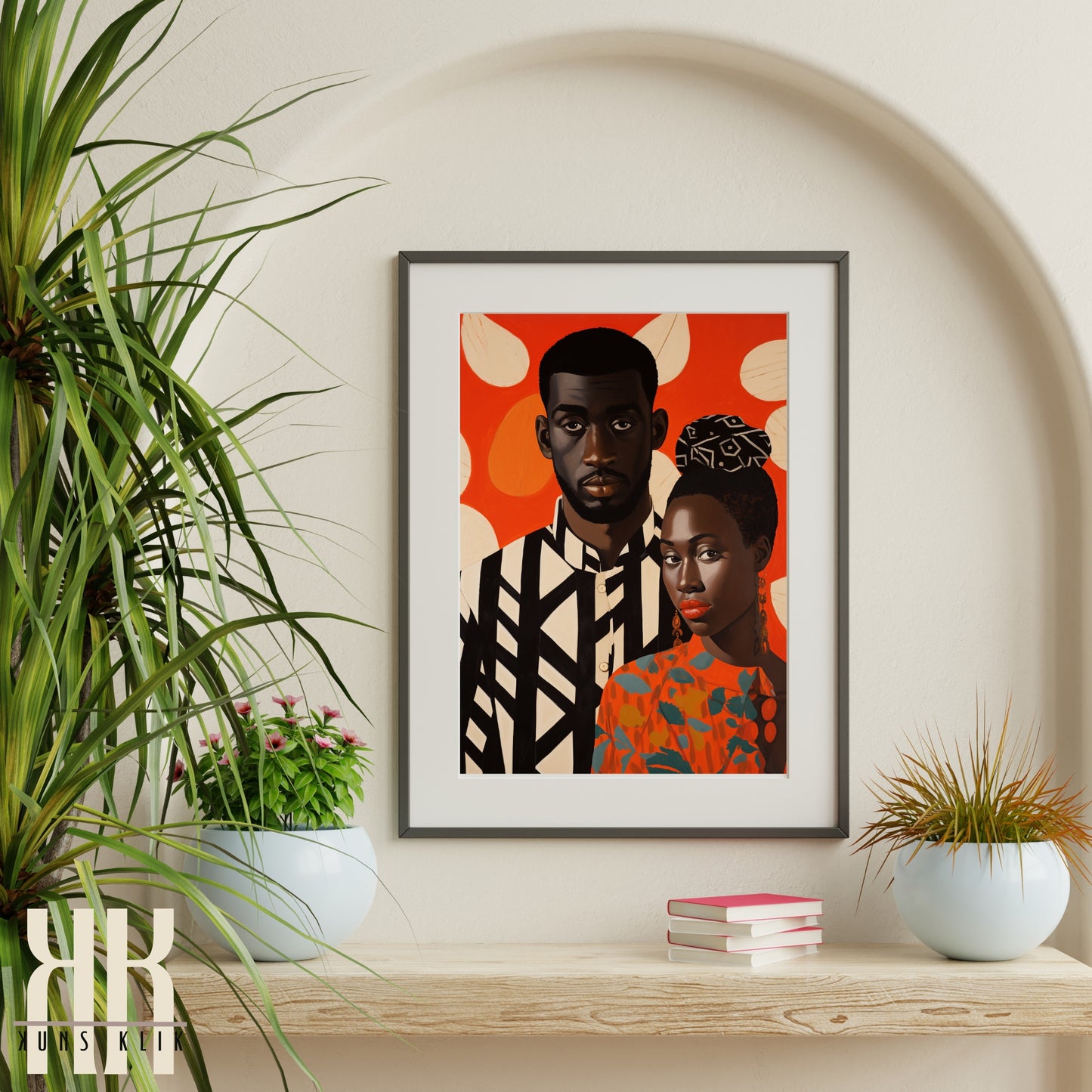 Culturally Inspired Bold Patterned Couple Portrait - 6