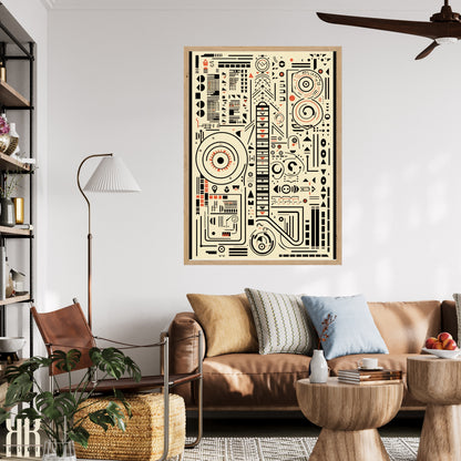 Modern Abstract Circuitry Pattern Art - 7