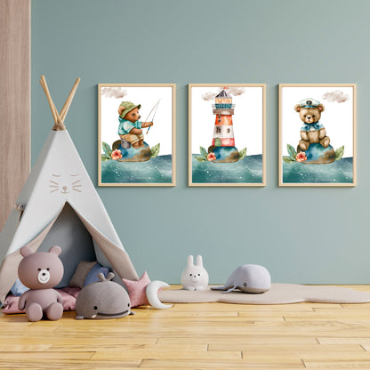 Watercolour Nursery Kids Art 3 Piece Set - 3