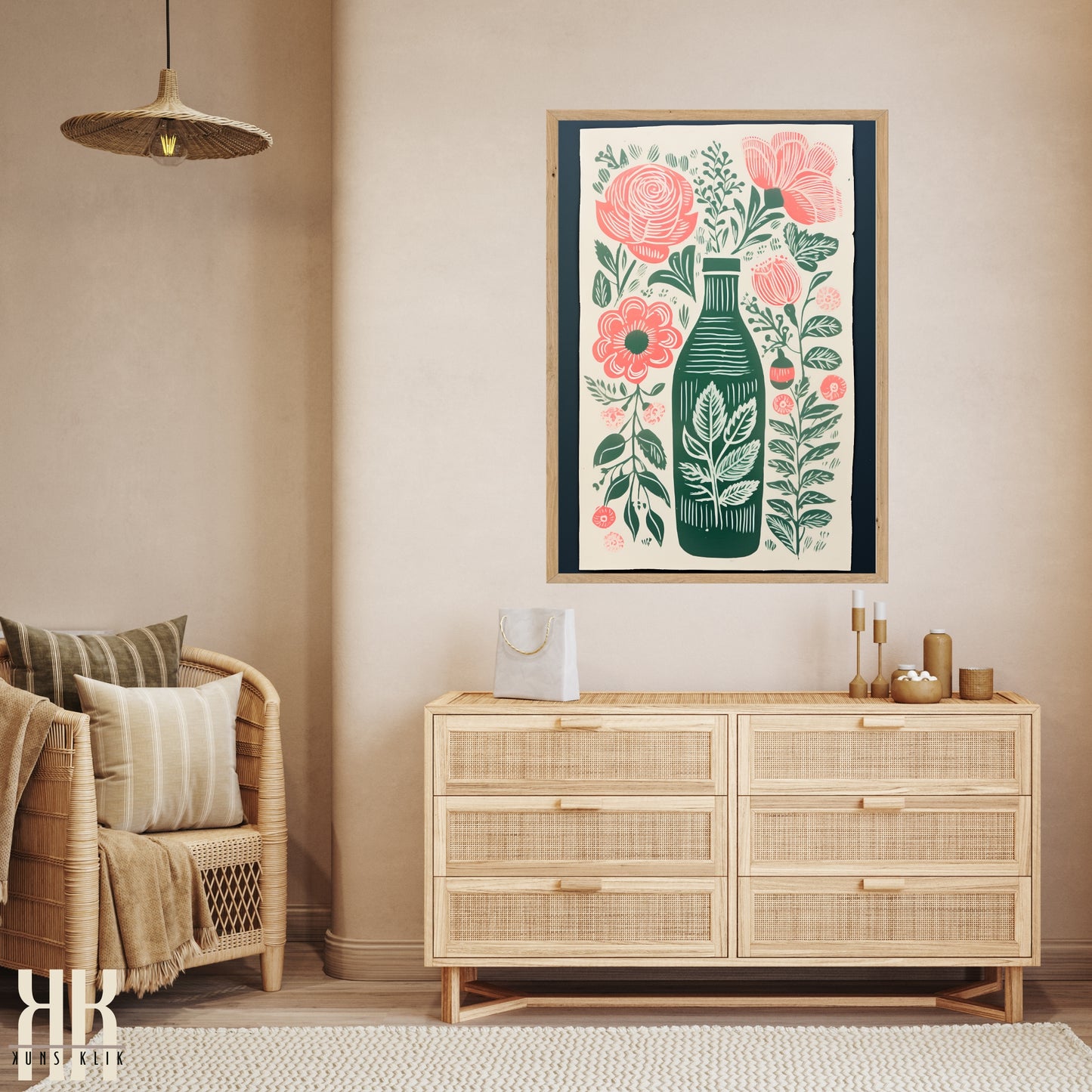 Nature's Imprint Botanical Linocut Wall Art - 14