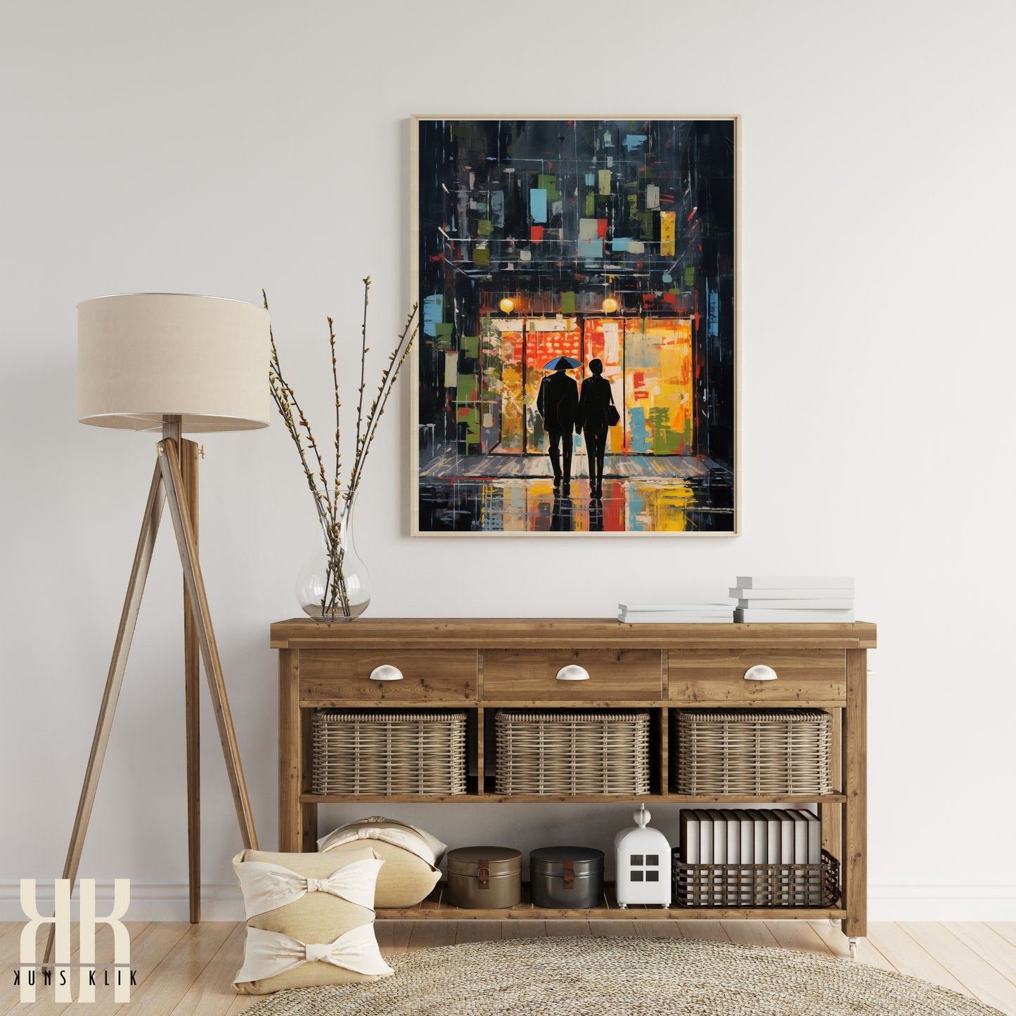 Romantic Couple Urban Cityscape Wall Art - 9